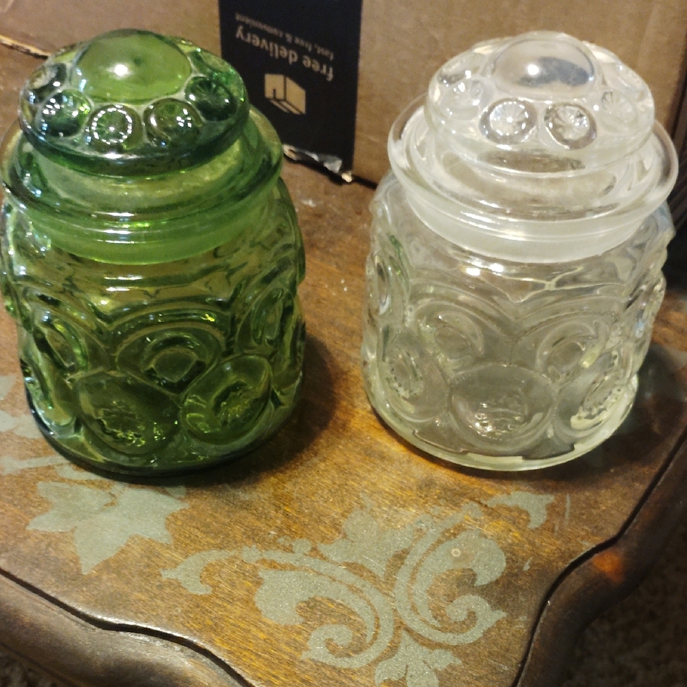 Moon and Star Clear by Smith Glass Small Canister & Lid